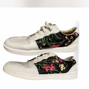 Cole Haan White and Green Floral Sneakers